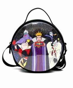 Buckle Down Exclusive Crossbody Bags Disney Villains Snow Globe Circle Parks Crossbody Bag - Pink A La Mode Exclusive