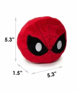 Buckle Down Pets Marvel Spiderman Face Plush Squeaky Dog Toy