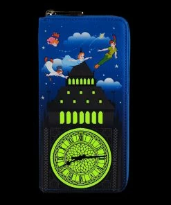 Loungefly - Disney Peter Pan Glow Clock Wallet Glow In The Dark