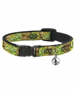 Buckle Down Pets Marvel Guardians Of The Galaxy Groot Breakaway Cat Collar W/ Bell