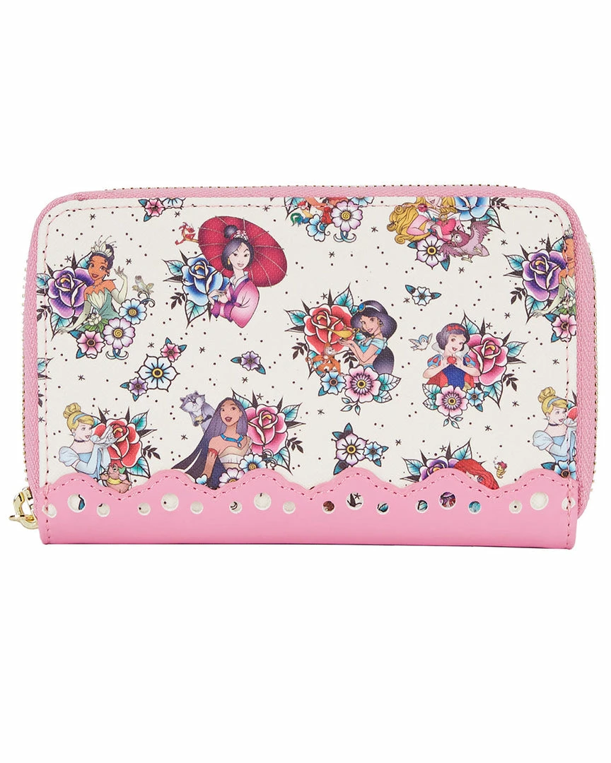 Loungefly - Disney Princess Tattoo AOP Ziparound Wallet 3 Loungefly - Disney Princess Tattoo AOP Ziparound Wallet