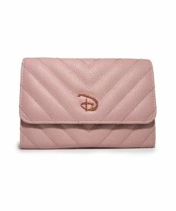 Buckle Down Stock Disney Signature D Rose Gold Fold Over Wallet Wallets
