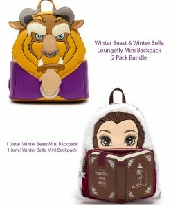Loungefly Exclusive Loungefly - Enchanted Winter Beast & Belle Mini Backpack Bundle - PALM Exclusive