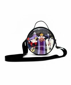 Buckle Down Exclusive Crossbody Bags Disney Villains Snow Globe Circle Parks Crossbody Bag - Pink A La Mode Exclusive