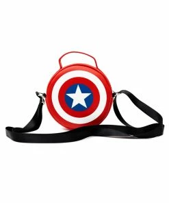 Buckle Down Exclusive Marvel Captain America Shield Park Circle Parks Crossbody Bag - Pink A La Mode Exclusive Crossbody Bags