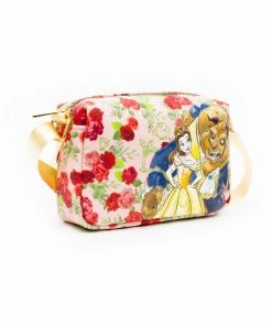 Buckle Down Exclusive Crossbody Bags Disney Beauty And The Beast Watercolor Parks Crossbody Bag - Pink A La Mode Exclusive