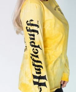 Apparel Cakeworthy - Harry Potter Hufflepuff Long Sleeve Tie Dye Tee