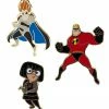 Storybook Disney Pixar The Incredibles 3 Piece Limited Edition Enamel Pin Set - PALM Exclusive Pins