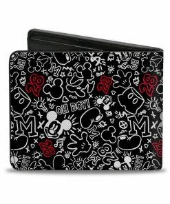 Buckle Down Stock Disney Mickey Doodles Bi-Fold Wallet Wallets