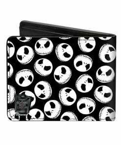 Buckle Down Buckle-Down Nightmare Before Christmas Jack Faces Bi-Fold Wallet