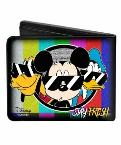 Buckle Down Disney Mickey Donald And Pluto Bi-Fold Wallet