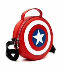 Buckle Down Exclusive Marvel Captain America Shield Park Circle Parks Crossbody Bag - Pink A La Mode Exclusive Crossbody Bags