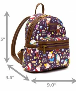 Loungefly - Disney Snow White And The Seven Dwarfs 85th Anniversary AOP Mini Backpack - PALM Exclusive
