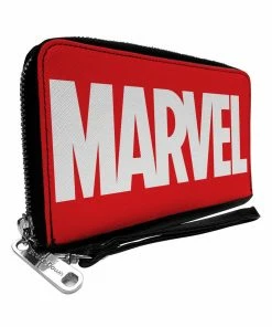 Buckle Down Wallets Marvel Brick Logo Zip Around Wallet