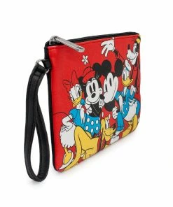 Buckle Down Stock Disney Mickey And Friends Red Single Pocket Wallet Wristlet Wallets