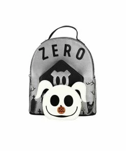 Bioworld Mini Backpacks The Nightmare Before Christmas Zero Removable Zip Pouch Mini Backpack