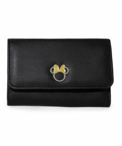 Buckle Down Stock Wallets Disney Minnie Mouse Bow Silver Enamel Fold Over Wallet