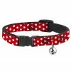 Buckle Down Pets Disney Minnie Mouse Polka Dots Breakaway Cat Collar W/ Bell 2 Buckle Down Pets Disney Minnie Mouse Polka Dots Breakaway Cat Collar W/ Bell